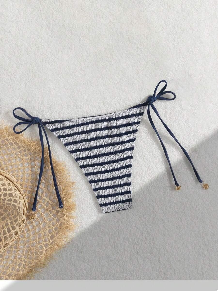 SHEIN DÓŁ OD BIKINI WZÓR PASKI S09__M