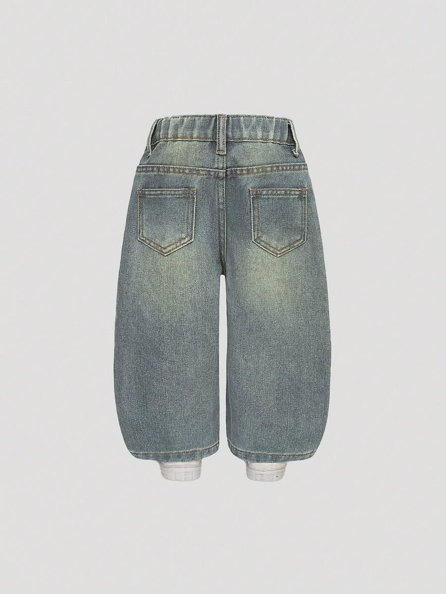 SHEIN SPODNIE JEANS PROSTA NOGAWKA S06__80/86