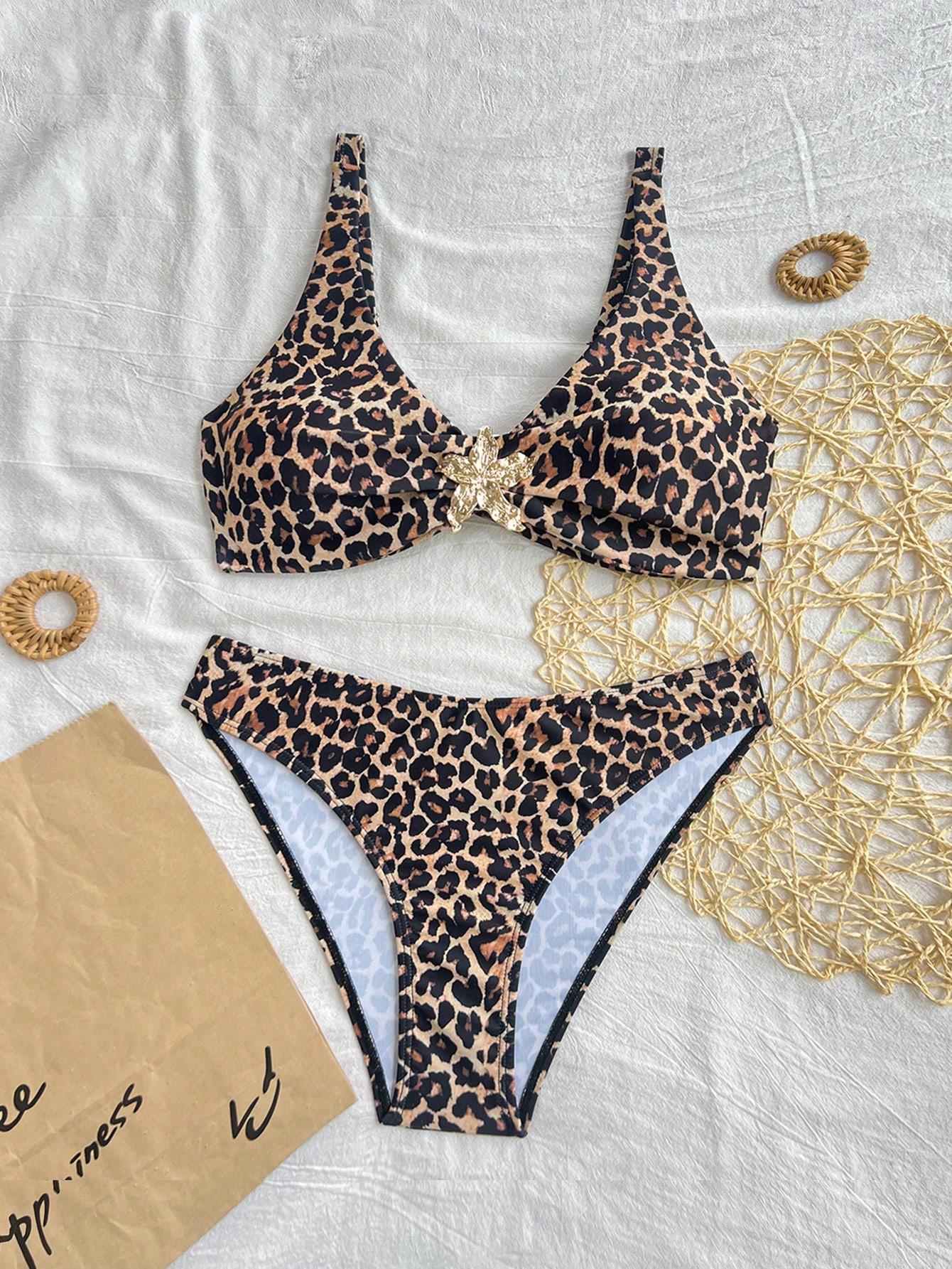 SHEIN DWUCZĘŚCIOWY STRÓJ KĄPIELOWY ANIMAL PRINT S09__XL