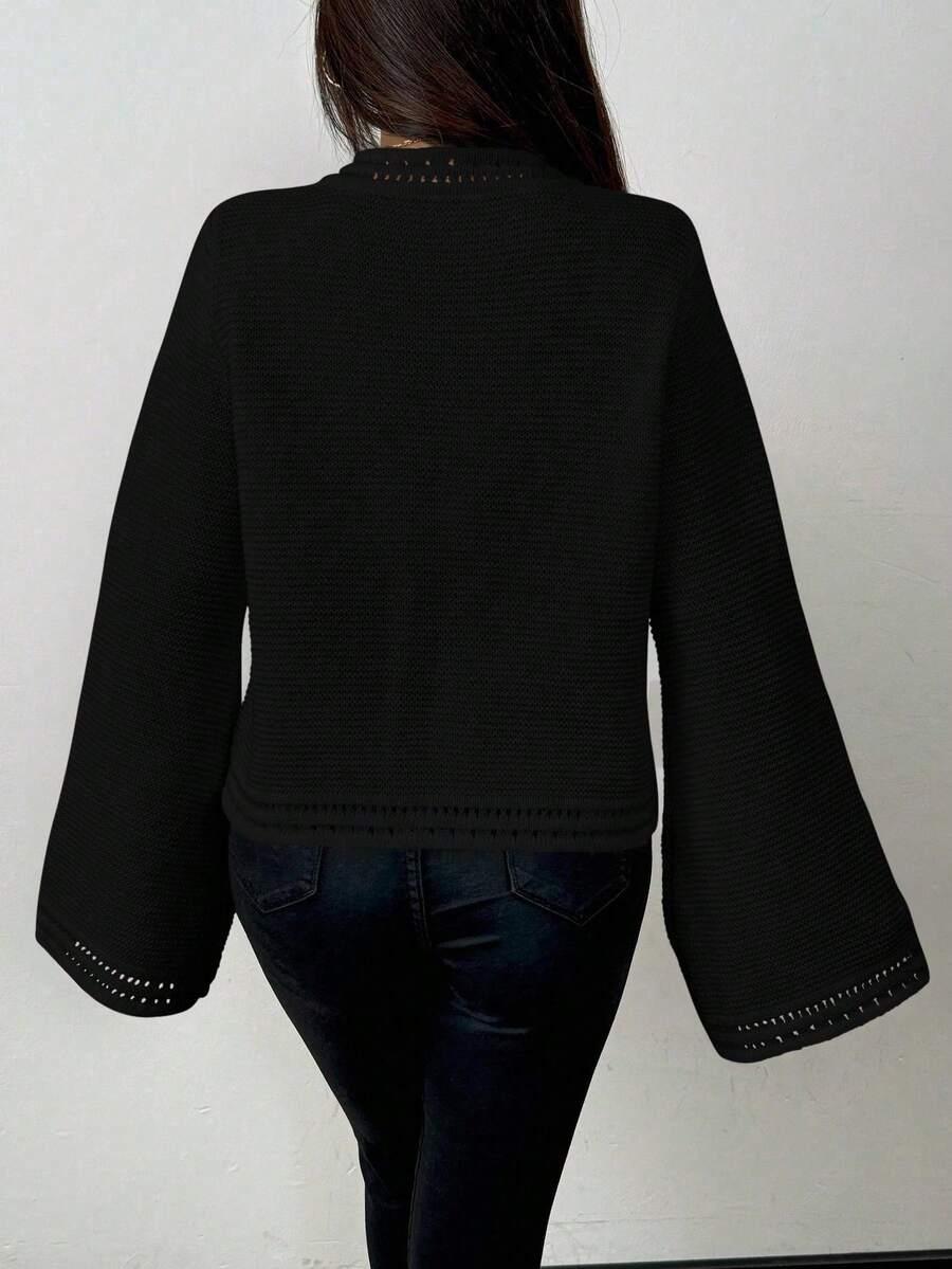 SHEIN CZARNY SWETER WIĄZANIE S06__M