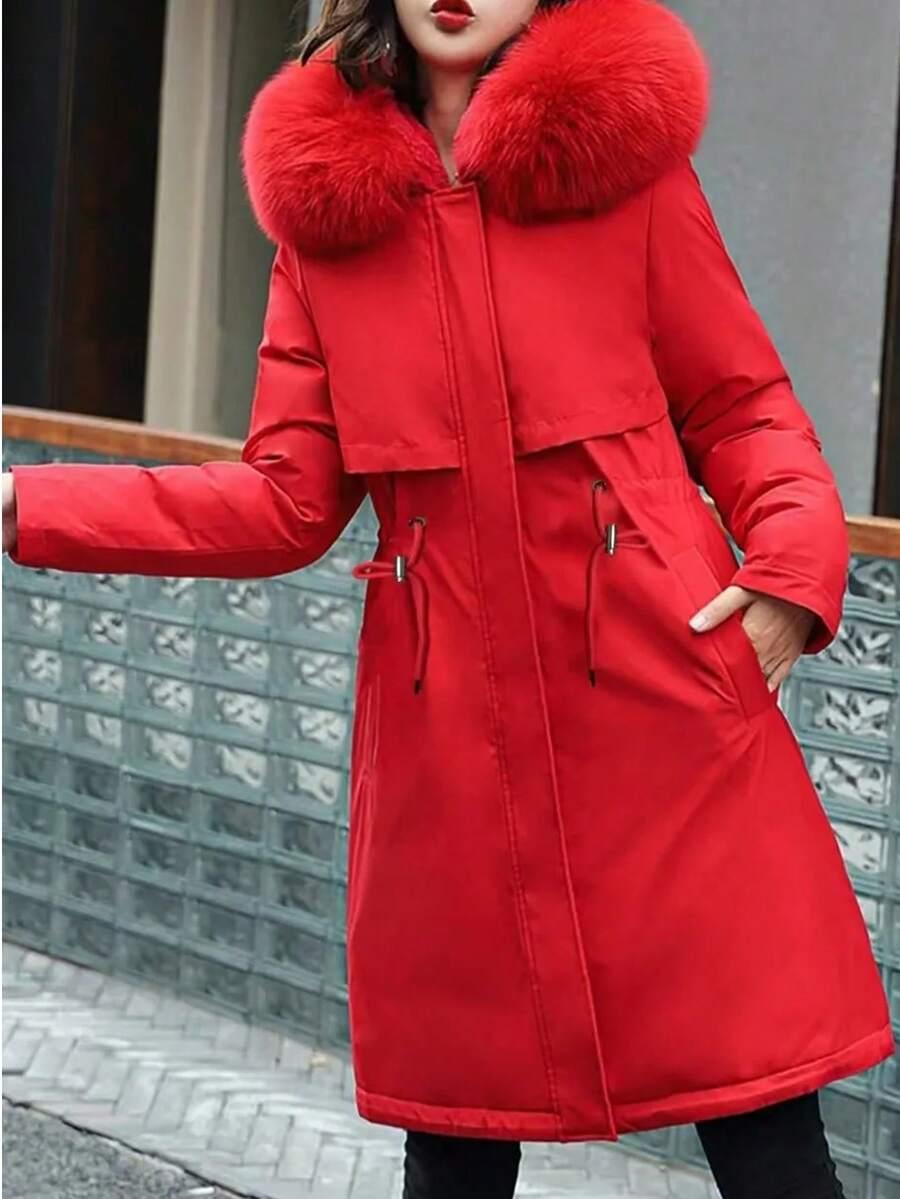 SHEIN CZERWONA KURTKA KAPTUR W01__M