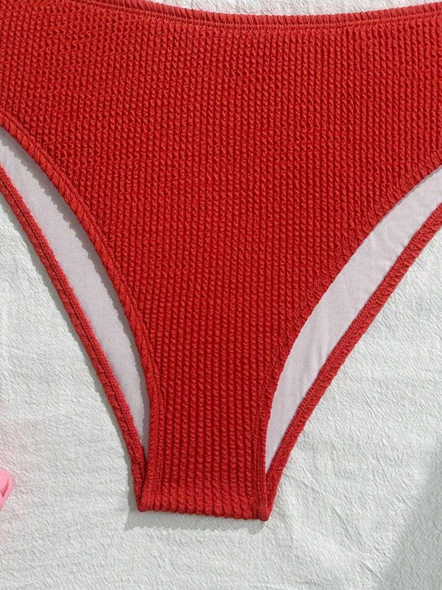 SHEIN CZERWONY DWUCZĘŚCIOWY STRÓJ KĄPIELOWY S09__XS