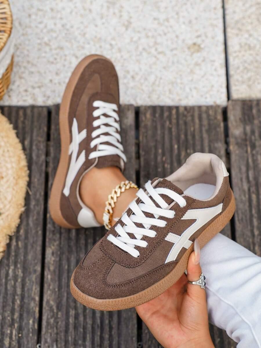 SHEIN BRĄZOWE SZNUROWANE BUTY SPORTOWE S06__39