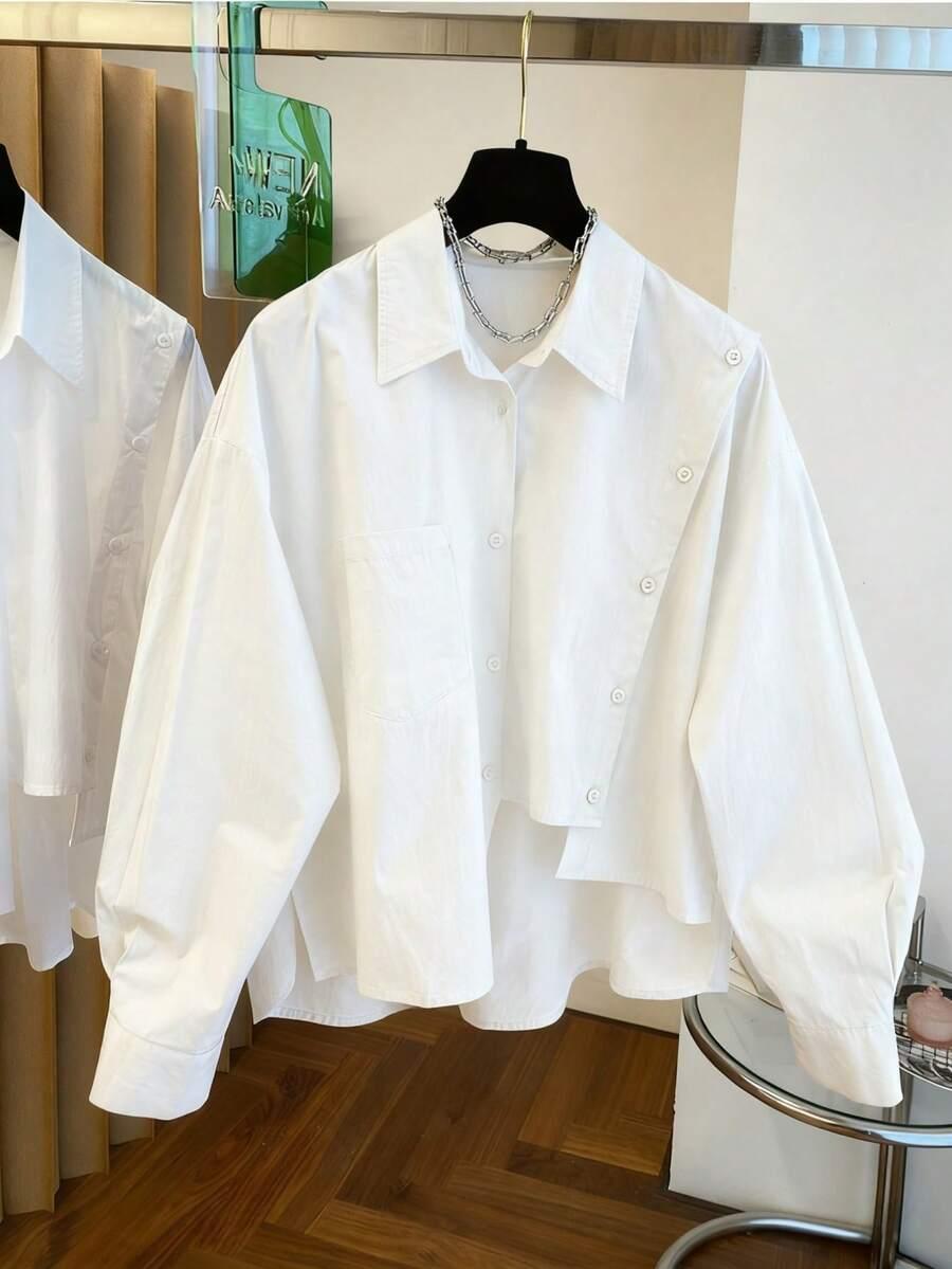 SHEIN BIAŁA KOSZULA DŁUGI RĘKAW S06__L