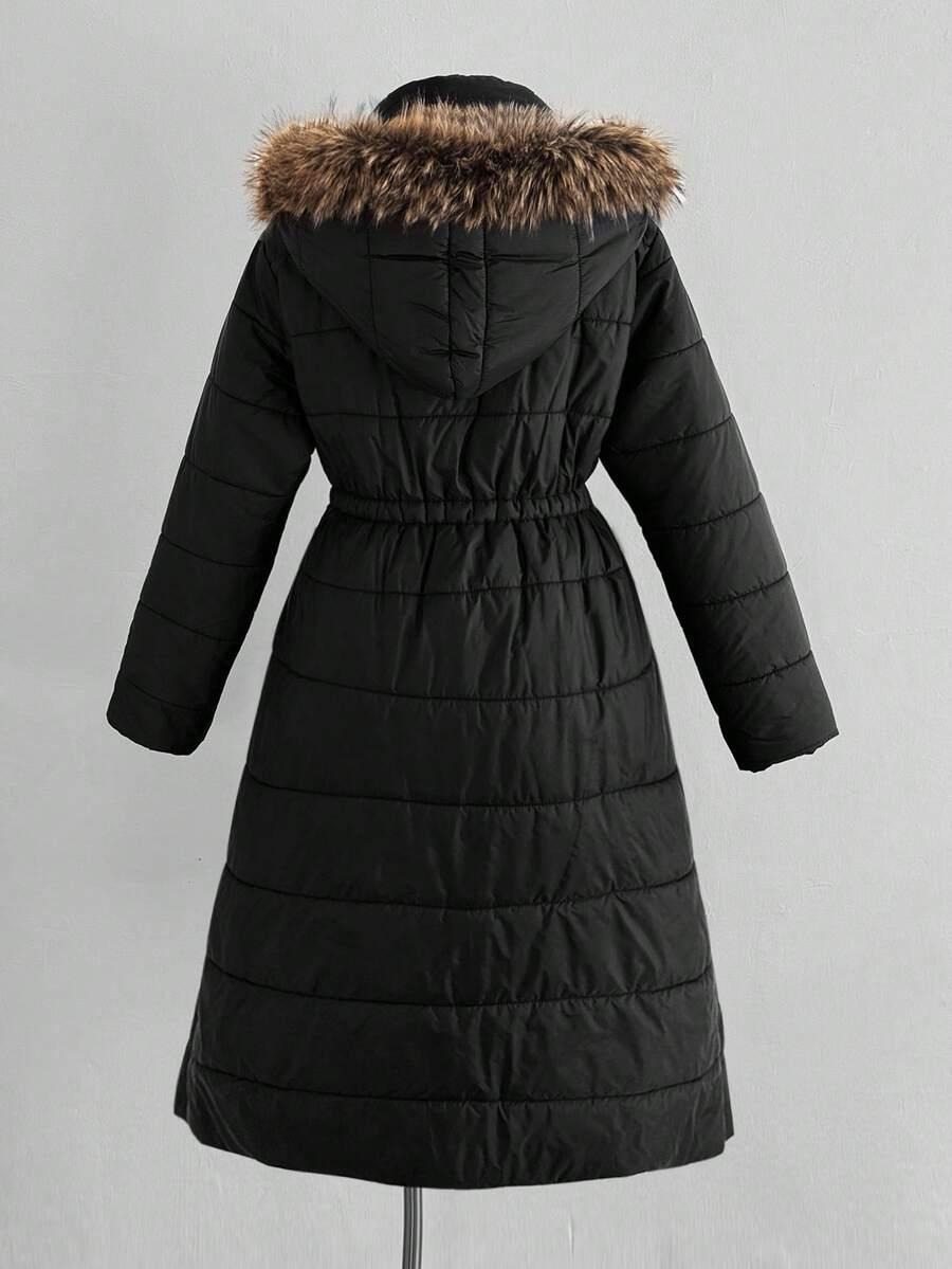 SHEIN CZARNA PIKOWANA KURTKA KAPTUR W01__52