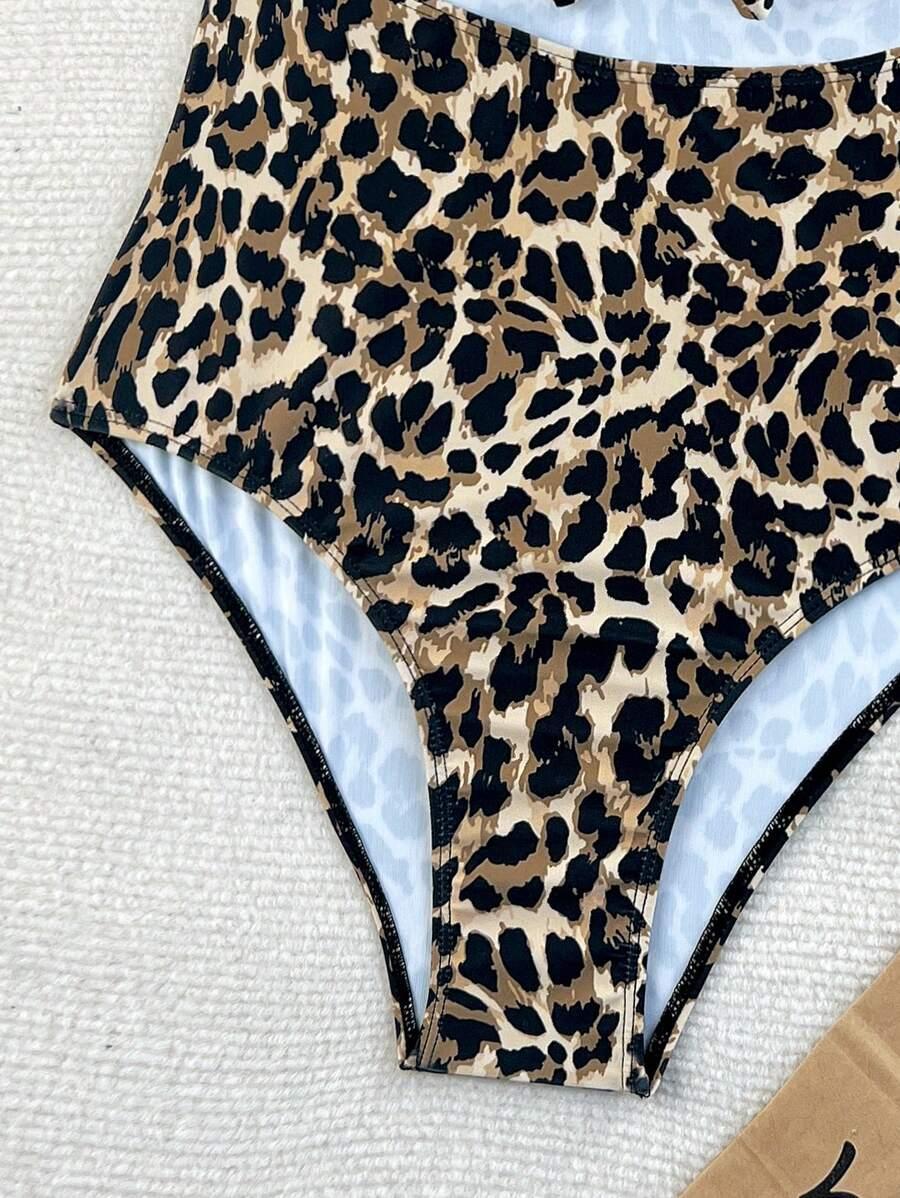 SHEIN JEDNOCZĘŚCIOWY STRÓJ KĄPIELOWY ANIMAL PRINT WYCIĘCIE S06__XL
