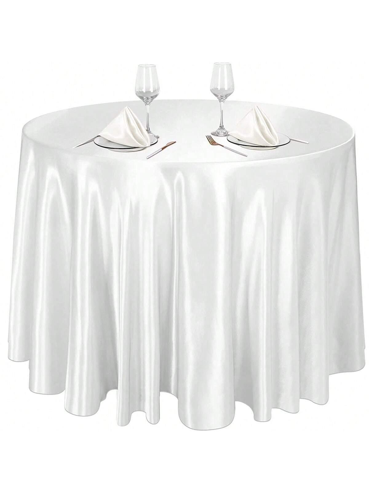 SHEIN BIAŁY SATYNOWY OBRUS S07__150X220CM