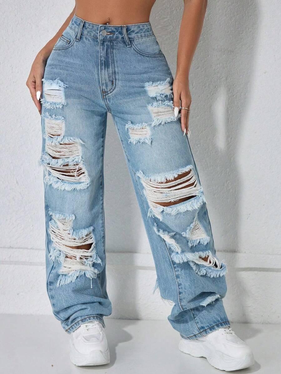 SHEIN SPODNIE JEANS WYSOKI STAN S06__L
