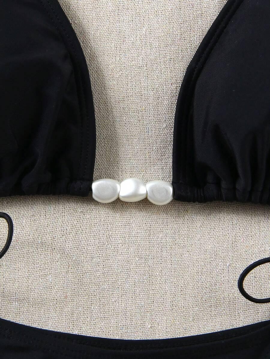 SHEIN CZARNY DWUCZĘŚCIOWY STRÓJ KĄPIELOWY S09__XS