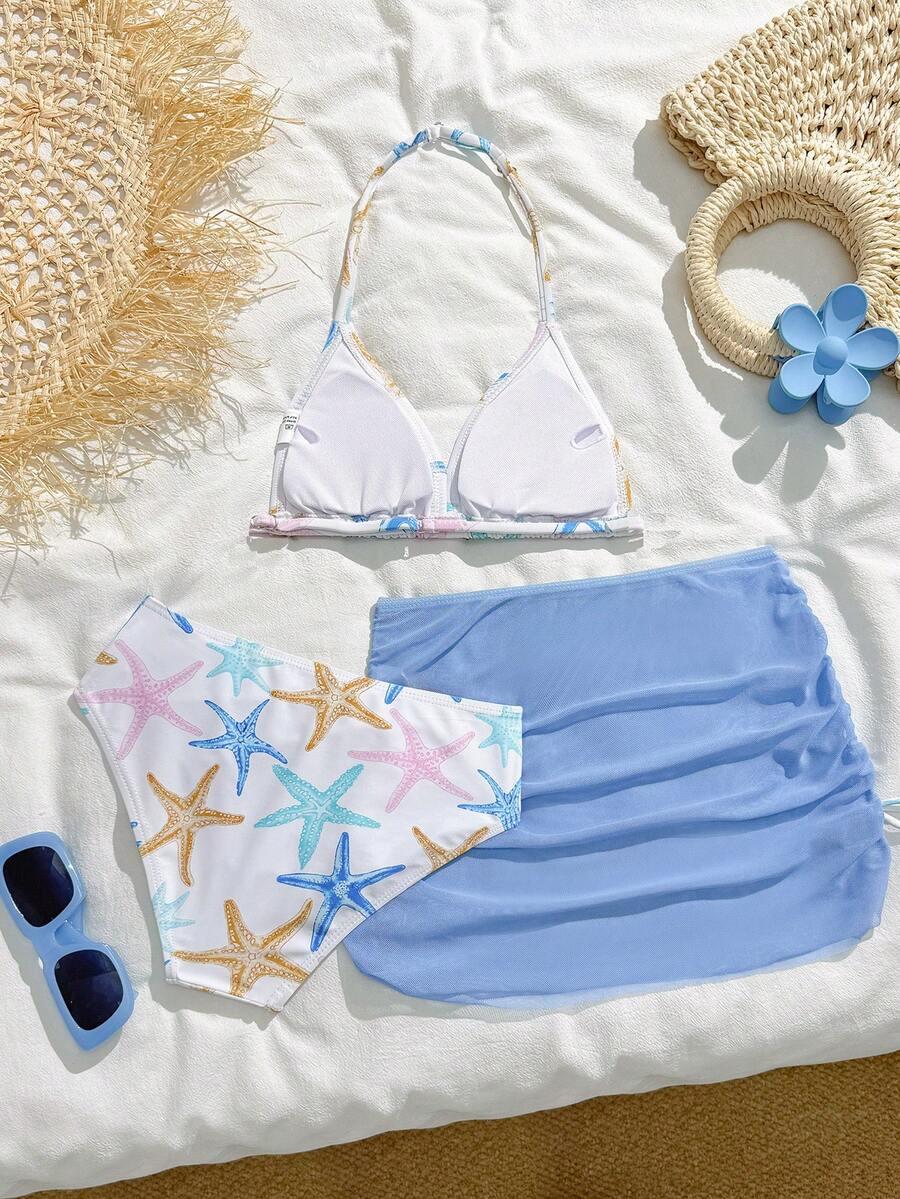 SHEIN DWUCZĘŚCIOWY STRÓJ KĄPIELOWY PAREO S09__134-140