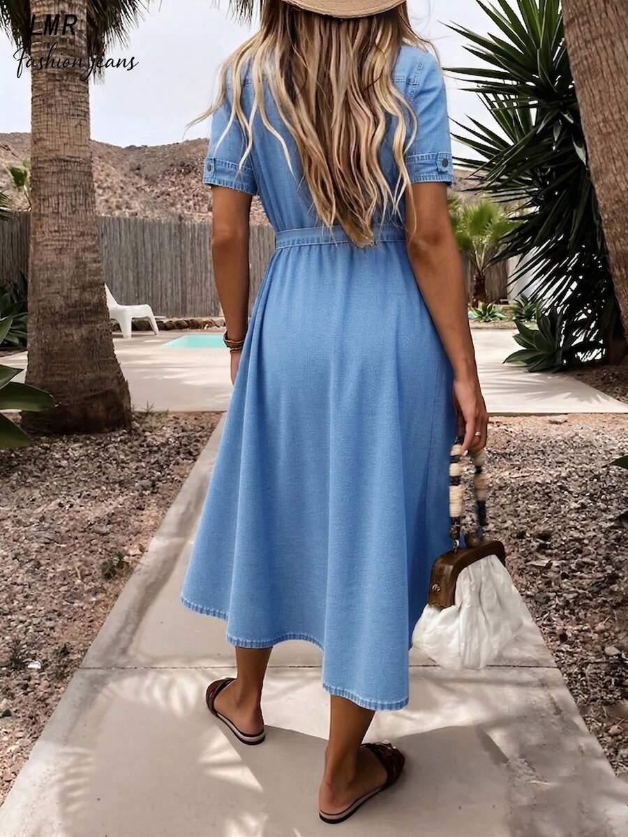 SHEIN JEANSOWA SUKIENKA KRÓTKI RĘKAW S06__XL