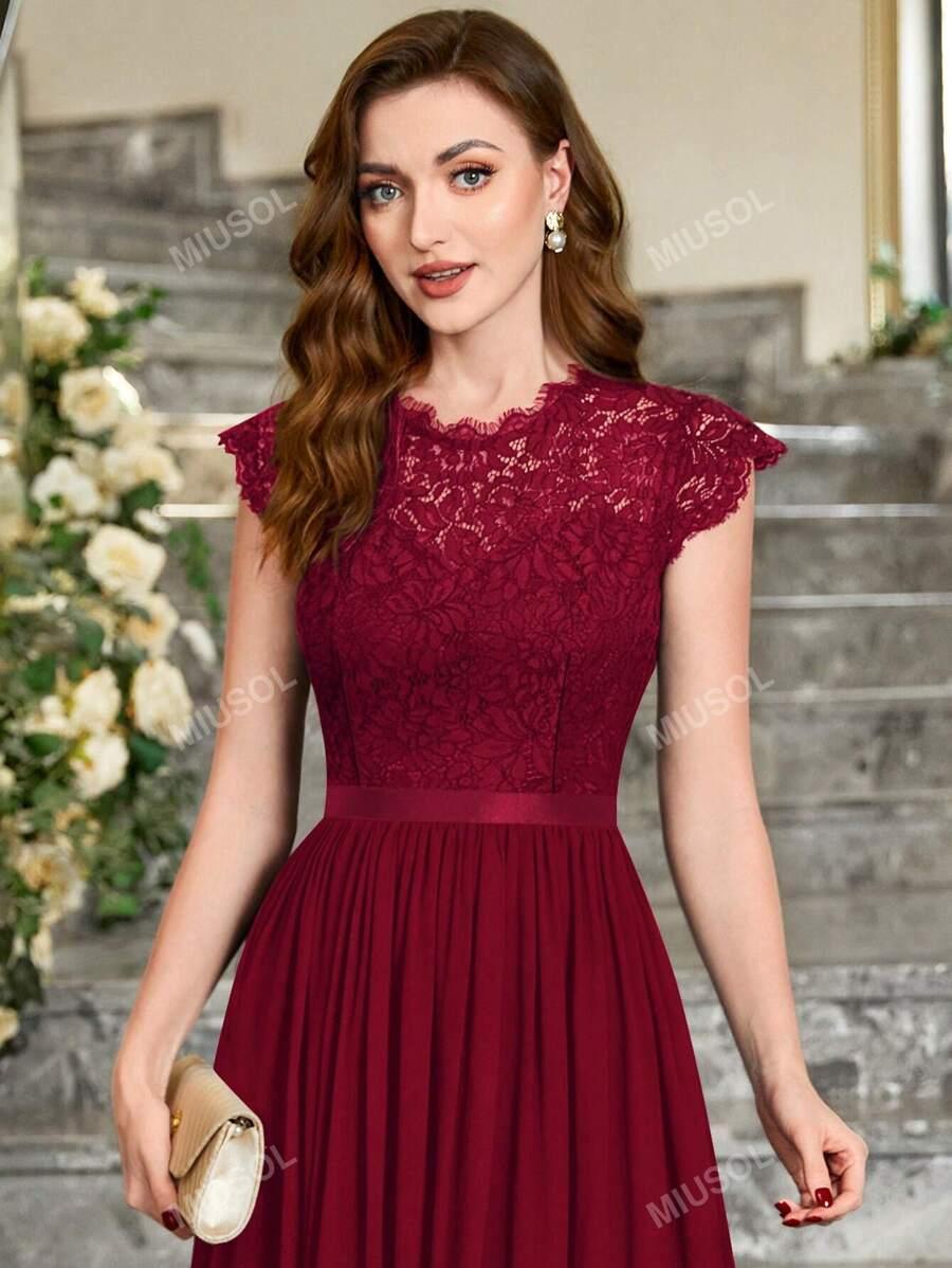 MIUSOL CZERWONA MAXI SUKIENKA S06__M