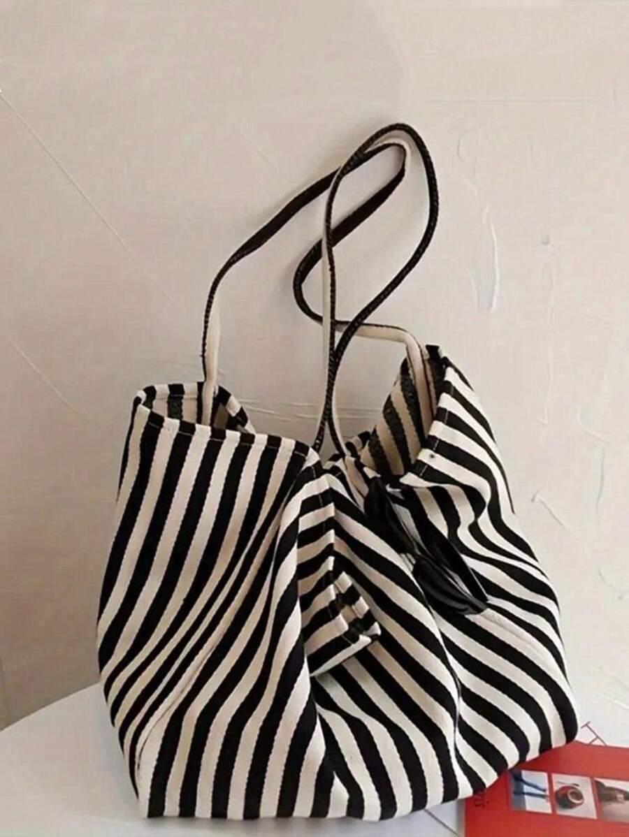 YOGODLNS PLAŻOWA TORBA W PASKI S07__34X18X32