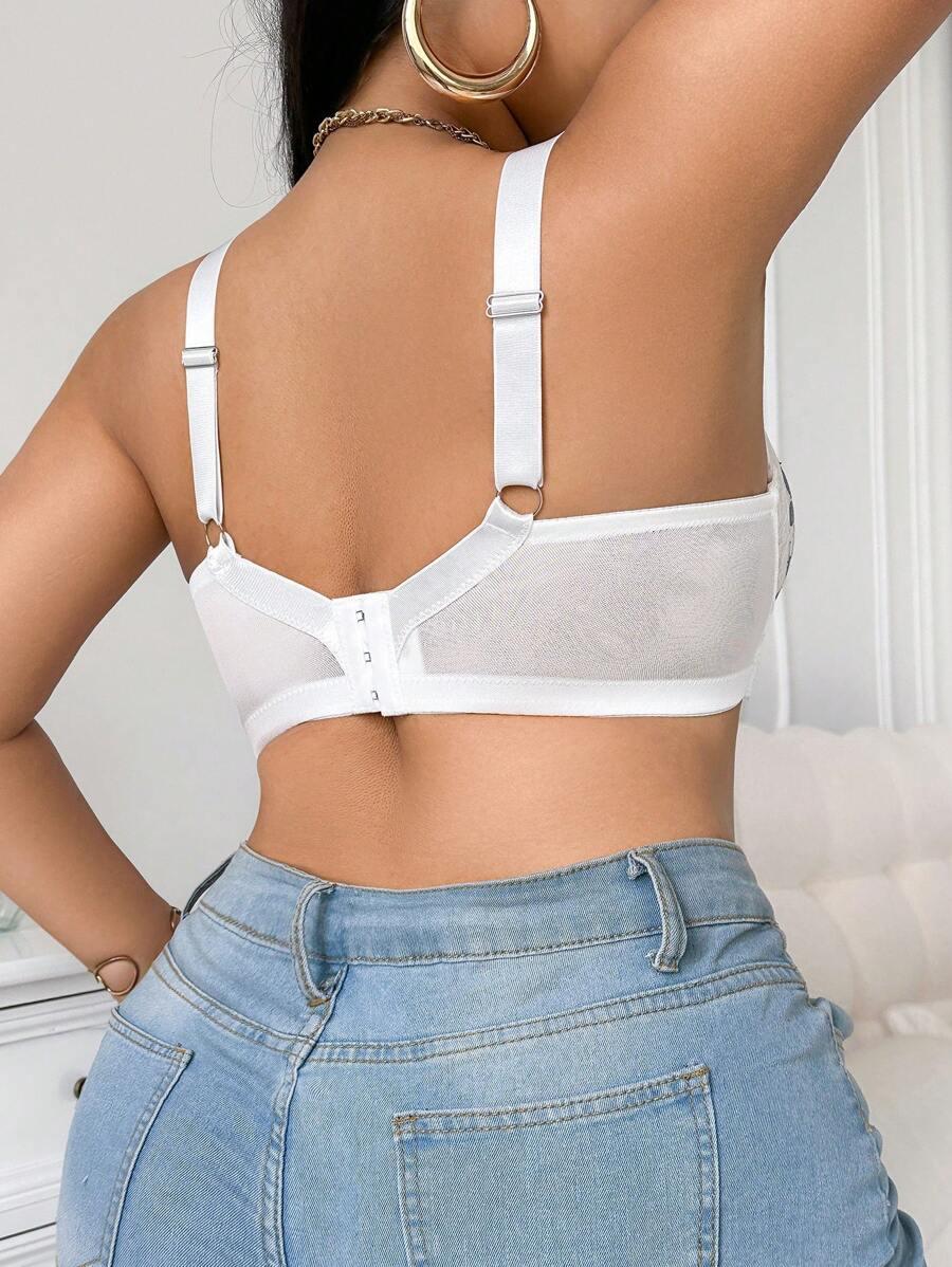 SHEIN KORONKOWY BIUSTONOSZ WZÓR PK01__95F