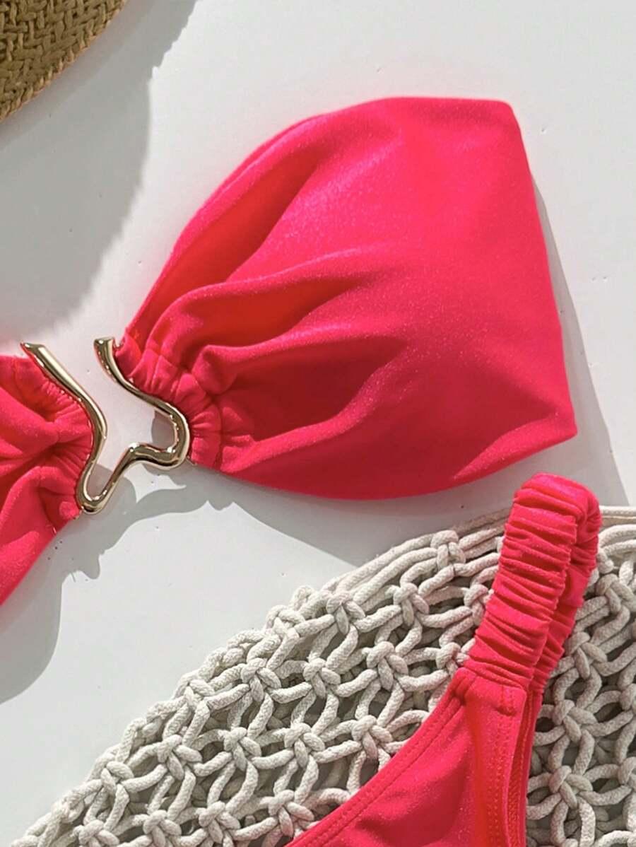 SHEIN RÓŻOWY KOMPLET BIKINI S09__L