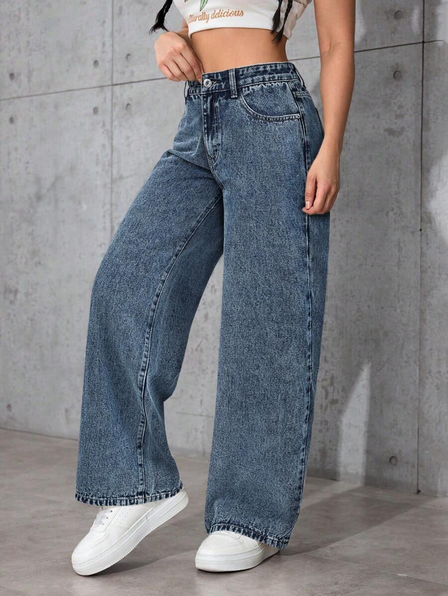 SHEIN NIEBIESKIE SPODNIE JEANS S06__XS