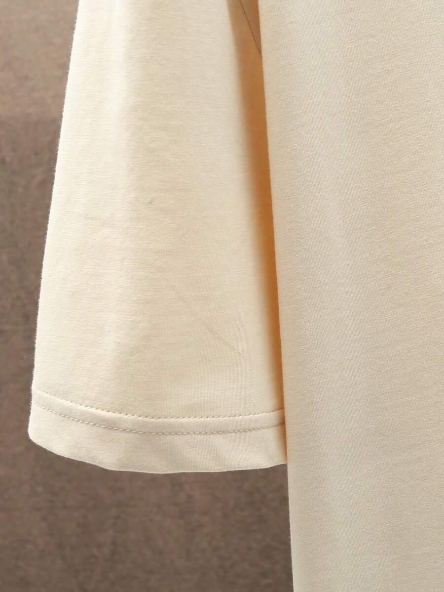 MANFINITY KLASYCZNY GŁADKI BEŻOWY T-SHIRT BASIC PK01__3XL