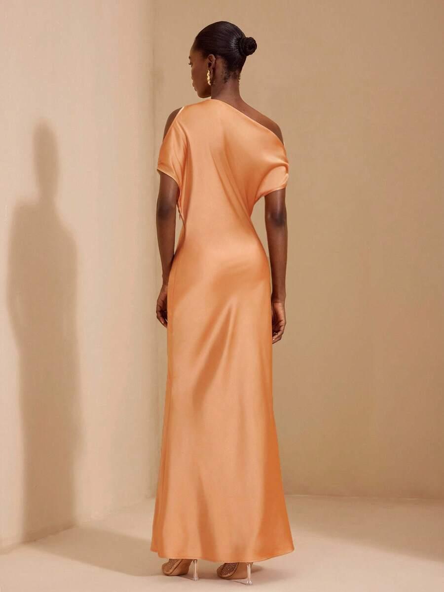 SHEIN SATYNOWA MAXI SUKIENKA S06__S