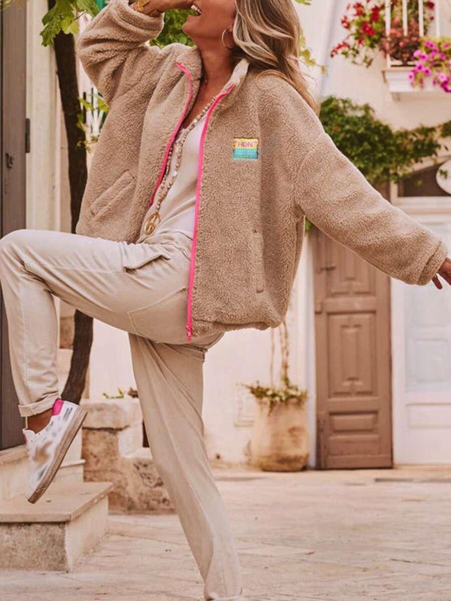 SHEIN BRĄZOWA KURTKA MIŚ S06__XXL