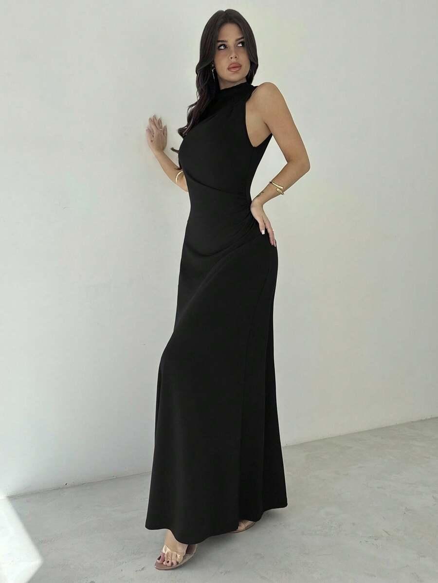 FIRERIE CZARNA MAXI SUKIENKA S06__M