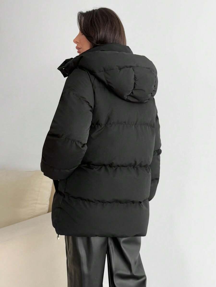 SHEIN CZARNA KURTKA Z KAPTUREM W01__XL