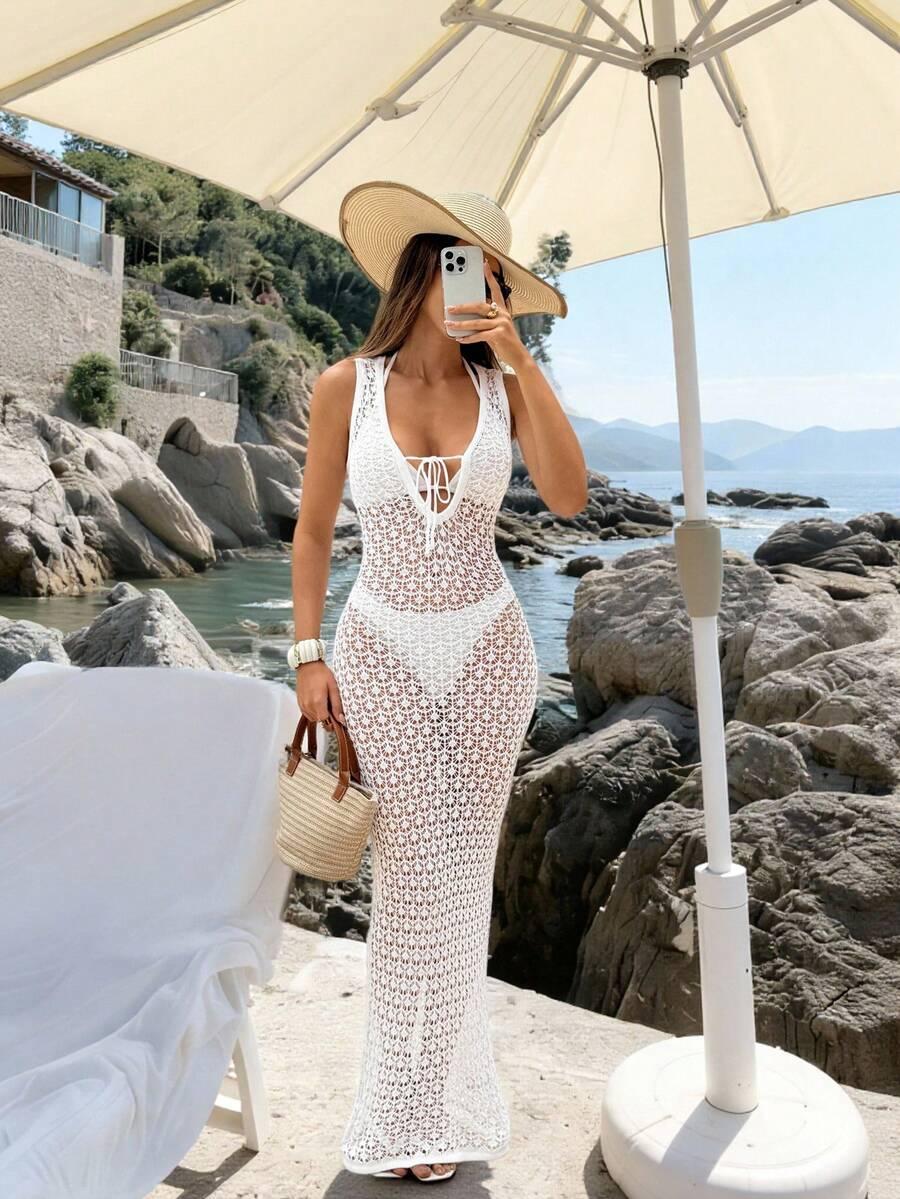 SHEIN BIAŁA SUKIENKA PLAŻOWA S06__XS