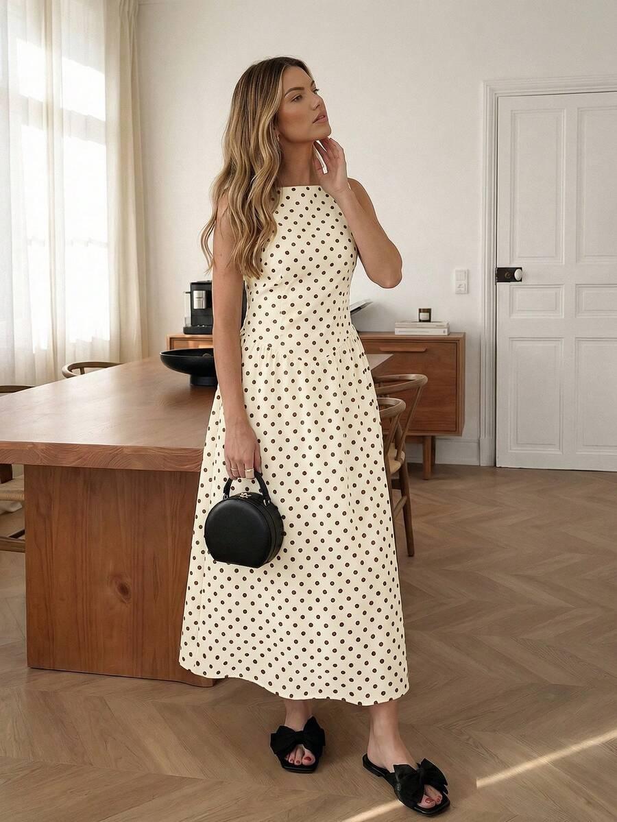 EASOWA BEŻOWA MAXI SUKIENKA S06__L