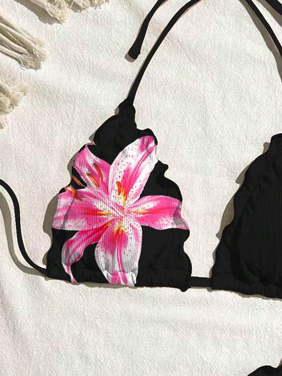 SWIM MOD DWUCZĘŚCIOWY STRÓJ KĄPIELOWY WZÓR KWIATY S09__S