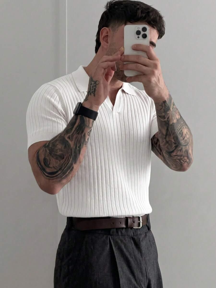 SHEIN BIAŁA KOSZULKA POLO S06__L