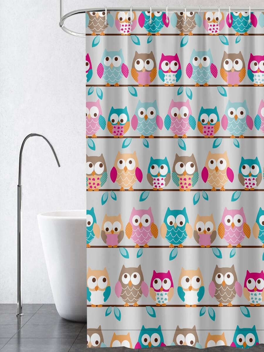SHEIN KURTYNA PRYSZNICOWA WZÓR PRINT S07__200X180CM