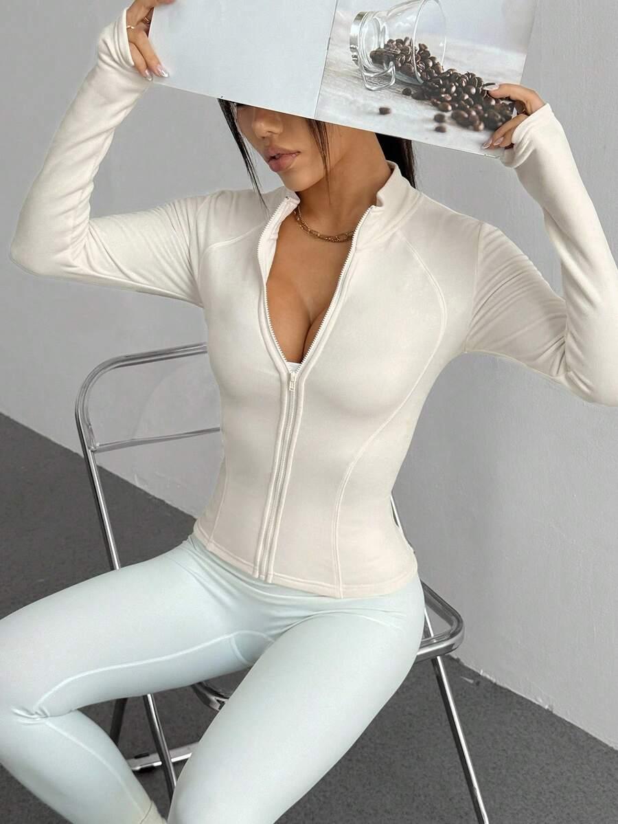 SHEIN KREMOWA BLUZA DŁUGI RĘKAW S06__L