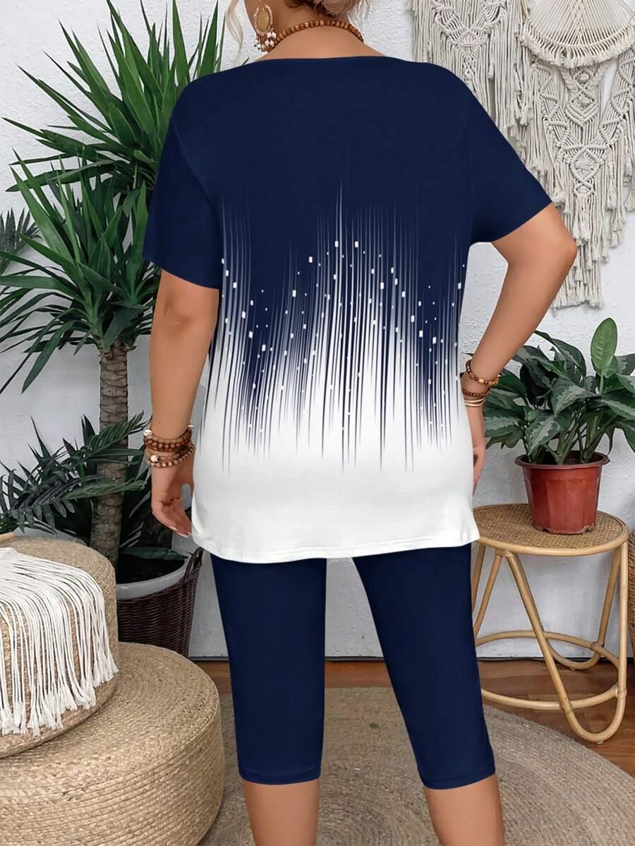 SHEIN T-SHIRT LEGGINSY KOMPLET PK01__46