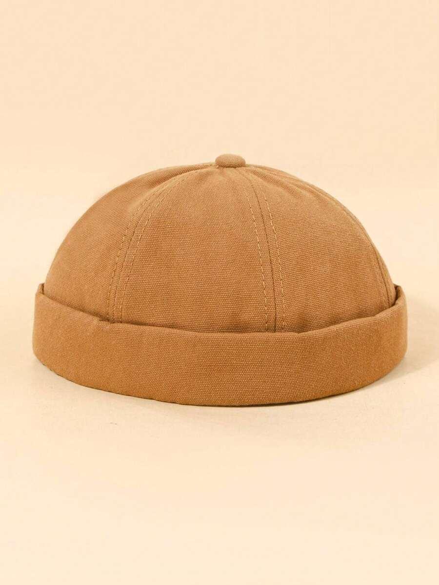 SHEIN BRĄZOWA CZAPKA NASZYWKA S07__51-53CM