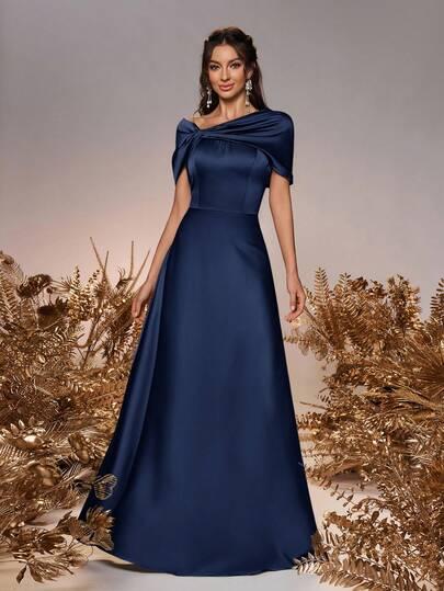 SHEIN GRANATOWA MAXI SUKIENKA S06__S