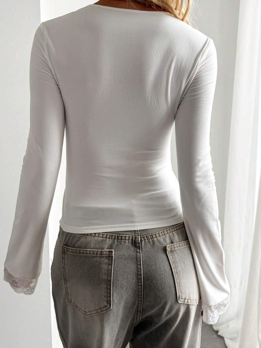 SHEIN BIAŁY TOP KORONKA S06__M