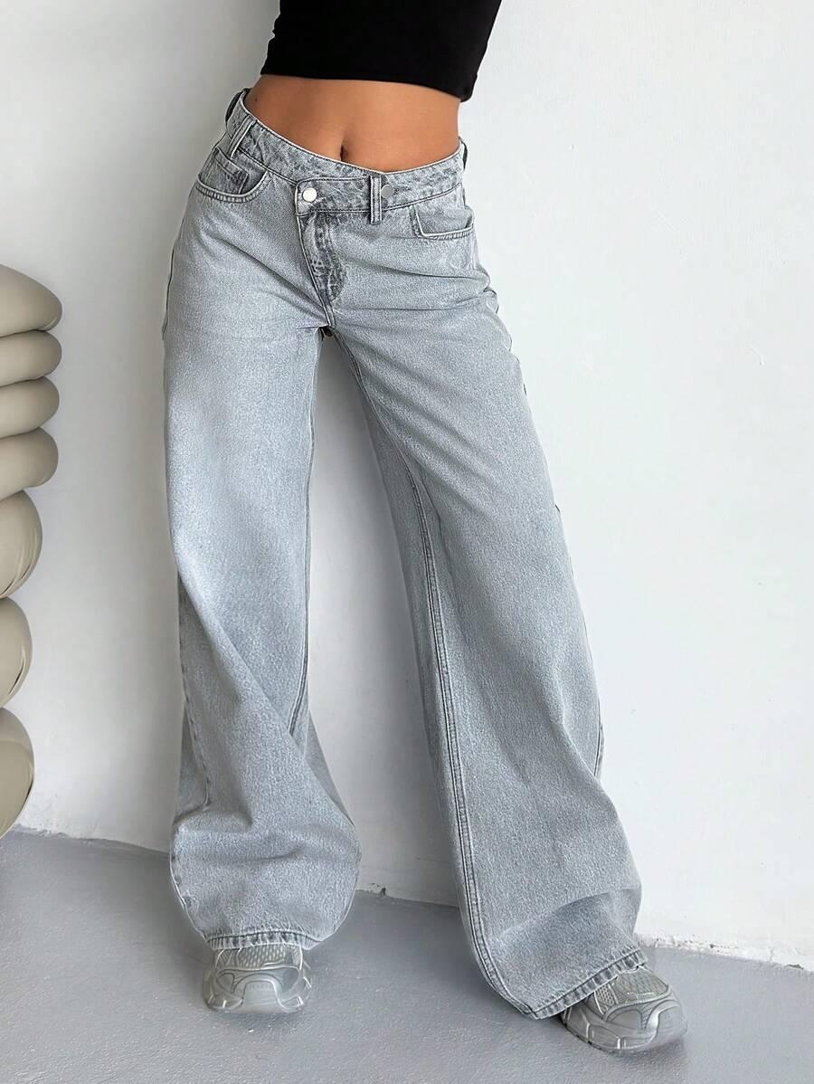 EURMUSE SZARE SPODNIE JEANS S06__S