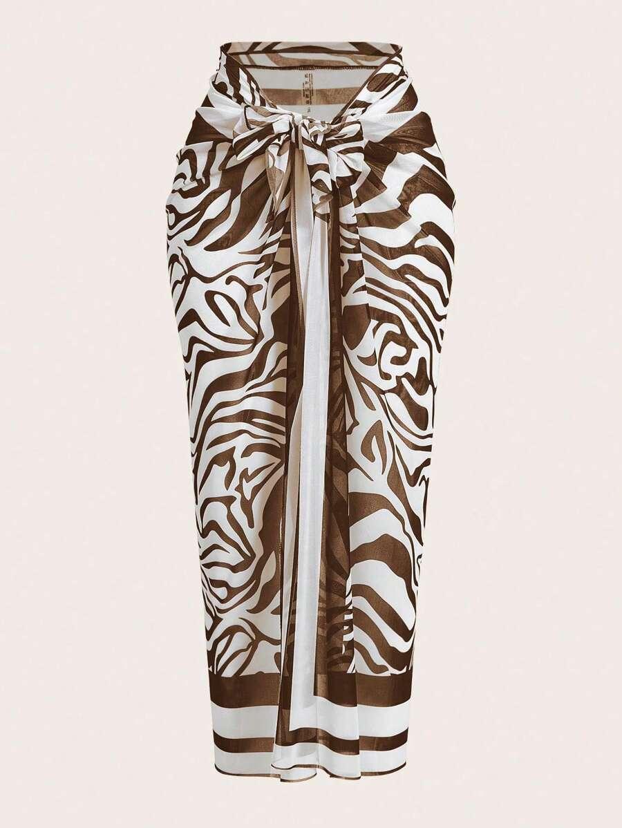 SHEIN JEDNOCZĘŚCIOWY STRÓJ KĄPIELOWY SARONG KOMPLET S09__46