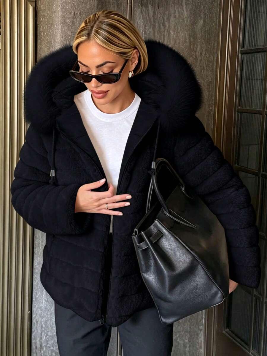 SHEIN CZARNA DWUSTRONNA KURTKA W01__XS
