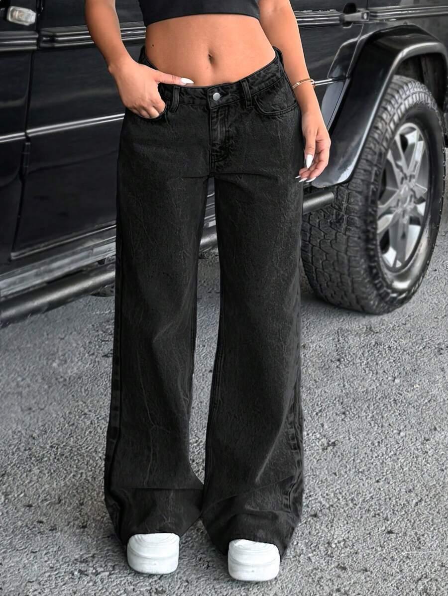 EURMUSE CZARNE SPODNIE JEANS S06__S