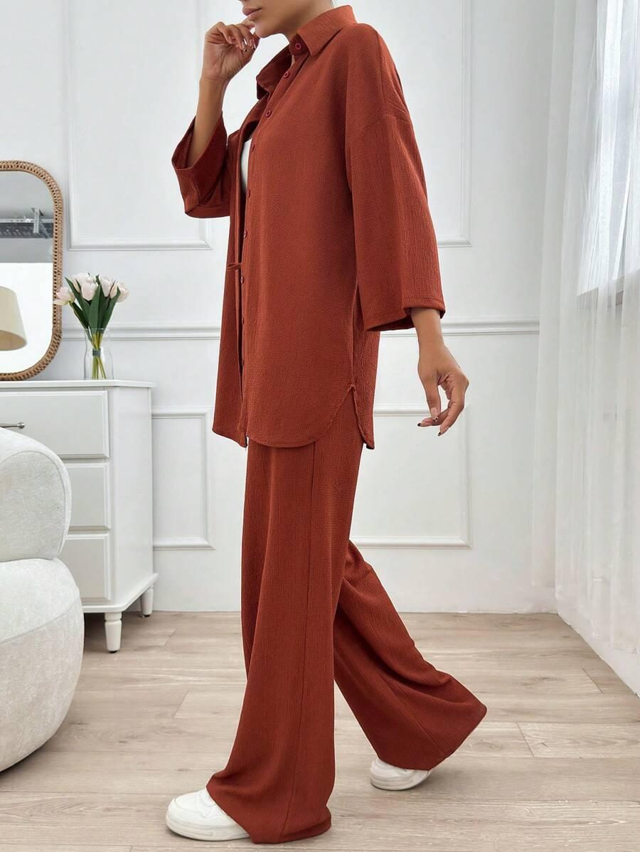 SHEIN KOMPLET KOSZULA SPODNIE S06__XL