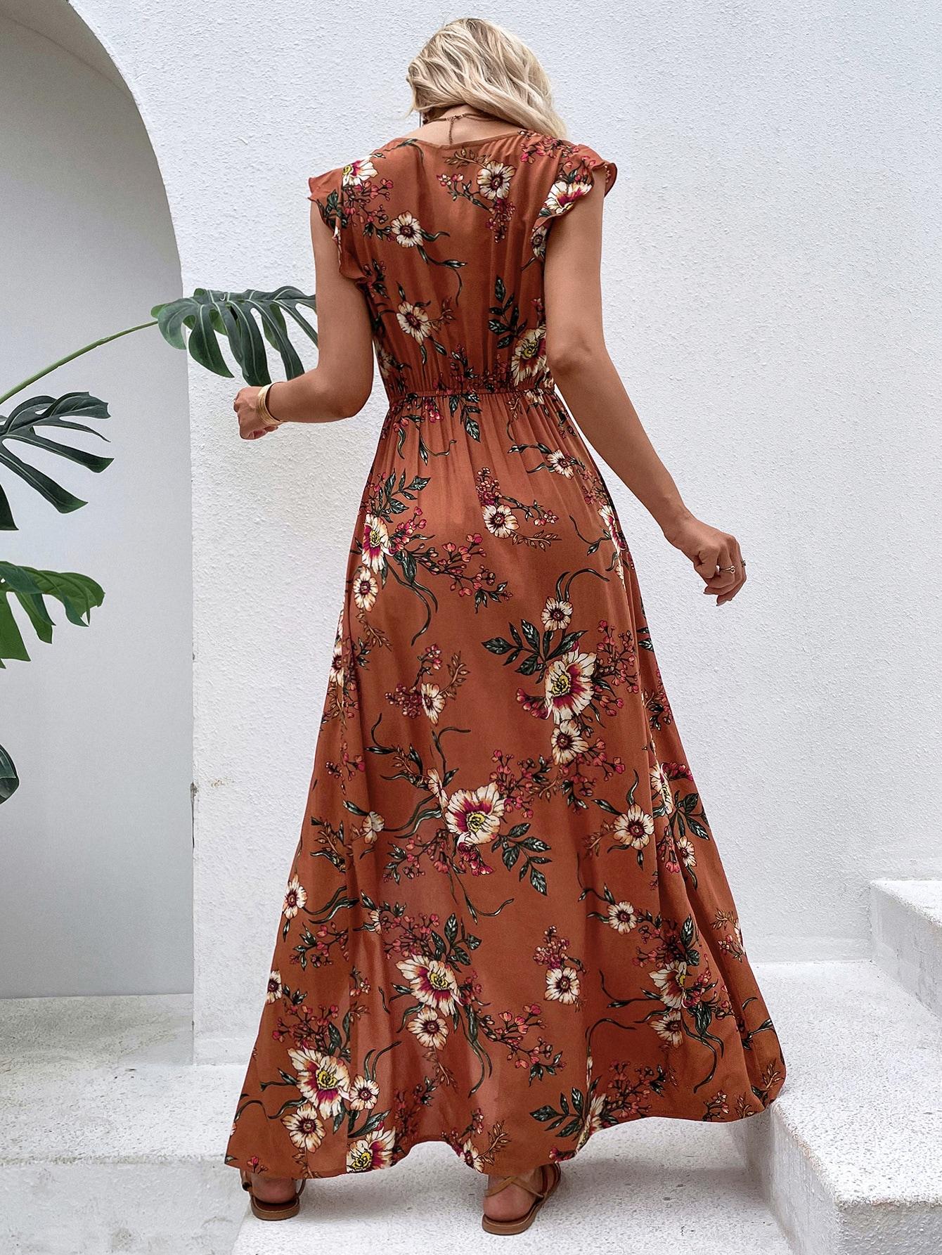 SHEIN MAXI SUKIENKA W KWIATY S06__XXL