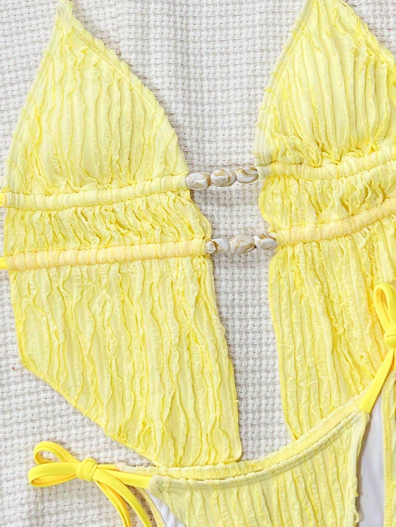 SHEIN DWUCZĘŚCIOWY STRÓJ KĄPIELOWY S09__XXS