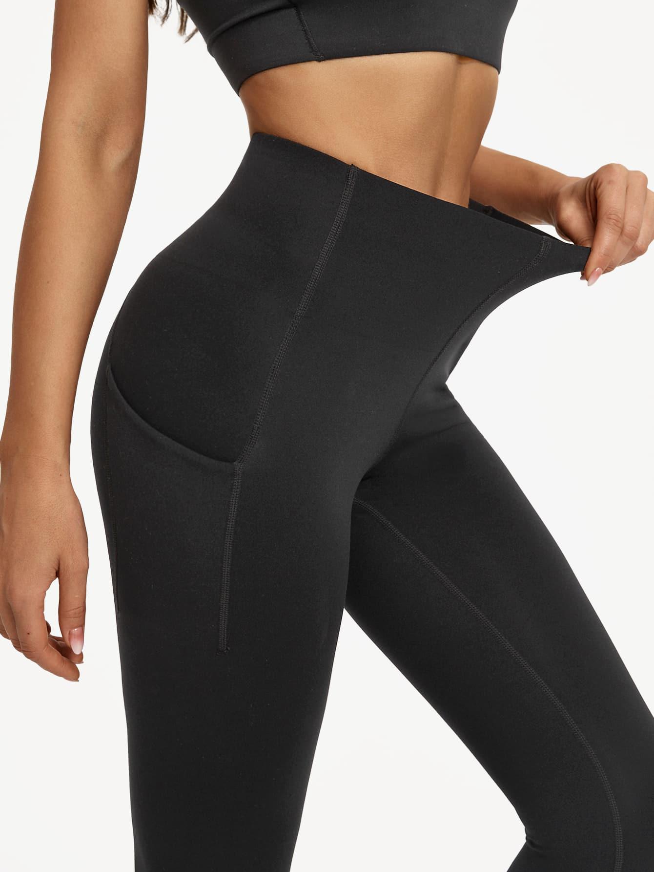 SHEIN CZARNE KLASYCZNE LEGGINSY S06__XS
