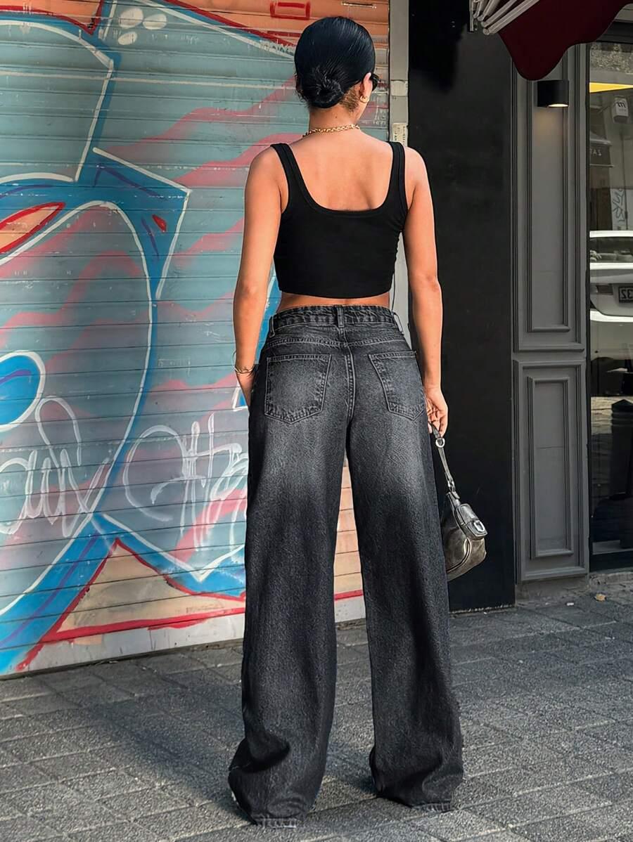 SHEIN CZARNE PROSTE JEANSY S06__S