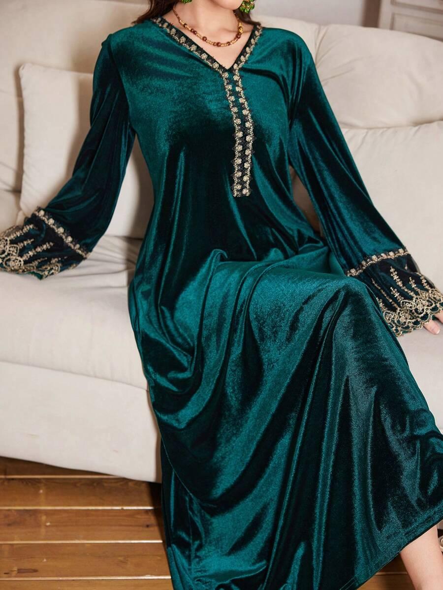 SHEIN MAXI SUKIENKA Z DŁUGIM RĘKAWEM S06__L