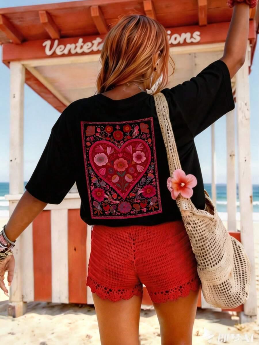 SHEIN CZARNY T-SHIRT NADRUK S06__50