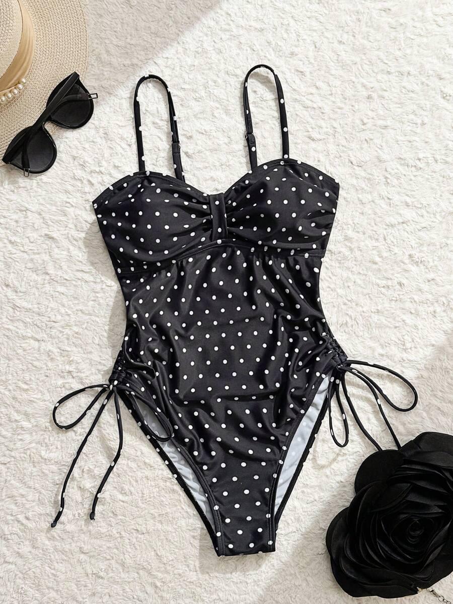 SWIM LUSHOIRE JEDNOCZĘŚCIOWY STRÓJ KĄPIELOWY WZÓR GROSZKI S09__L