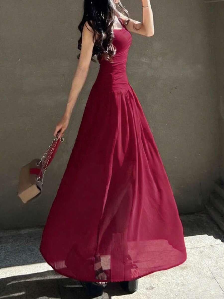 SHEIN CZERWONA SUKIENKA MAXI S06__M