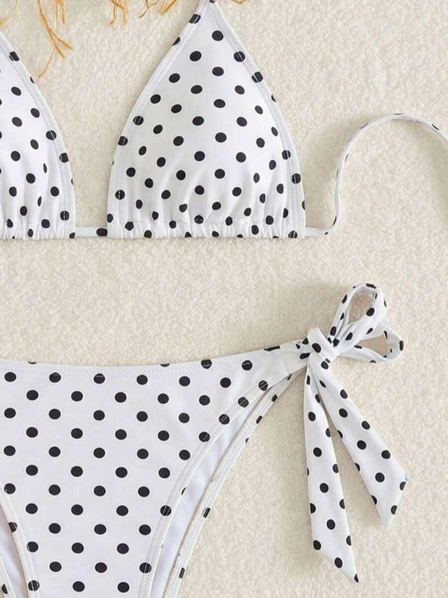 SHEIN DWUCZĘŚCIOWY STRÓJ KĄPIELOWY WZÓR GROSZKI S09__M