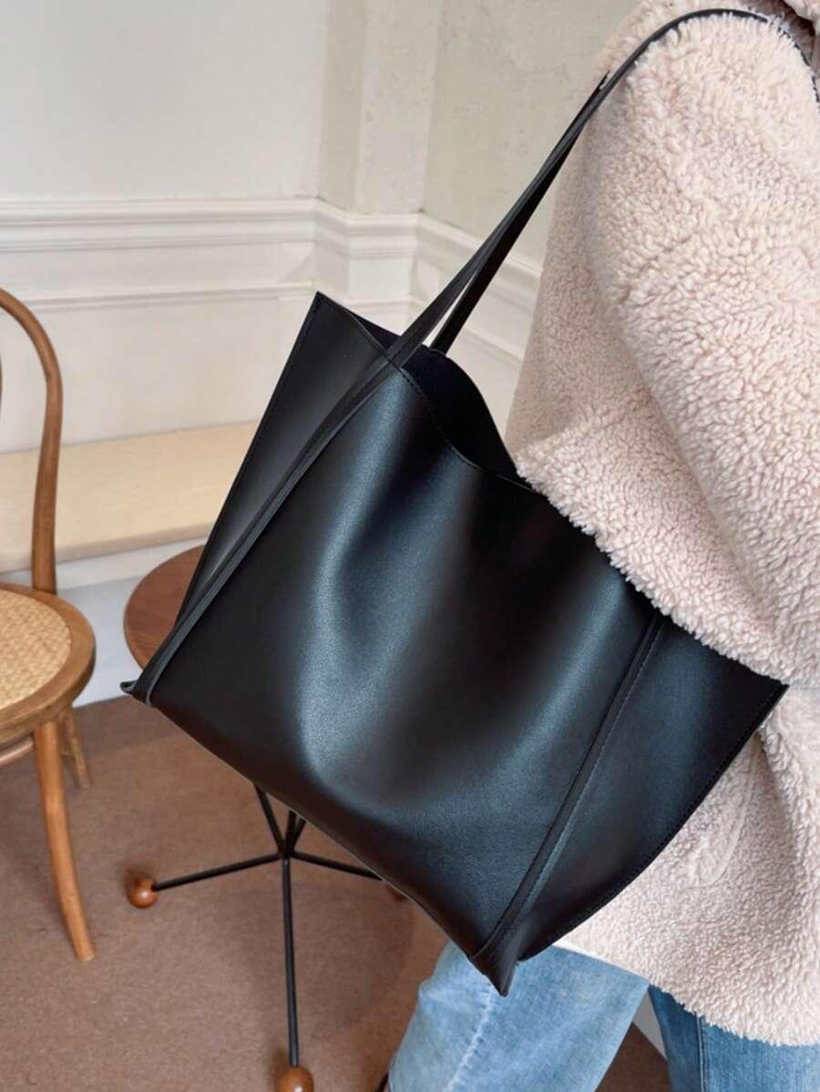 SHEIN CZARNA TOREBKA IMITACJA SKÓRY S07__29X48CM